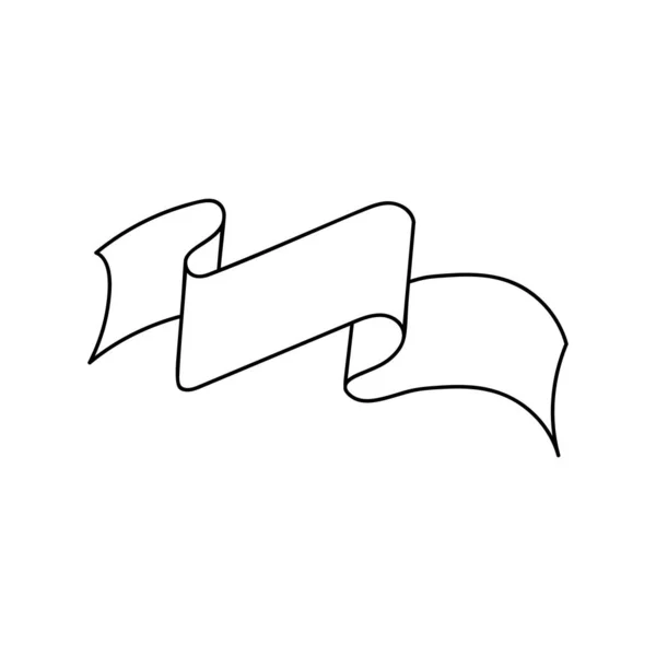Стрічка Мудреця Піктограмою Копіювання Ізольована Білому Фоні Рука Малює Лінії — стоковий вектор