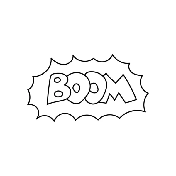 Doodle Chat Boom Icon Isolated White Hand Drawing Line Art — Stock Vector