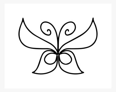 Kelebek ikonu beyaz olmayan izole edildi. Çocuk el çizimi sanatı. Çizim hayvanı. Vektör hisse senedi çizimi. EPS 10