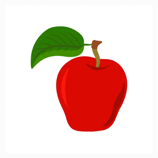Icona Doodle Mela Isolata Bianco Frutta Bambini Mano Disegno Mela — Vettoriale Stock