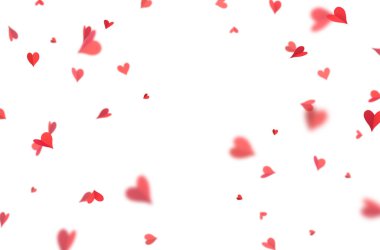 Kağıt kalpler uçuşuyor, izole edilmiş, geçmiş, aşk, romantik, sevgililer günü, kırmızı kalpler