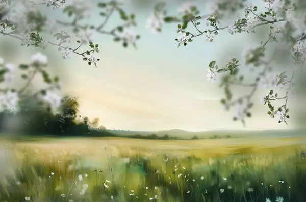 Elma çiçeği dalı, sanat, izole doğa, bahar, arkaplan, çiçek