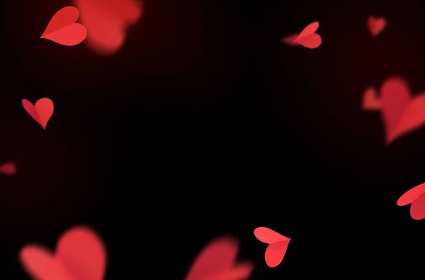 Kağıt kalpler uçuşuyor, izole edilmiş, geçmiş, aşk, romantik, sevgililer günü, kırmızı kalpler