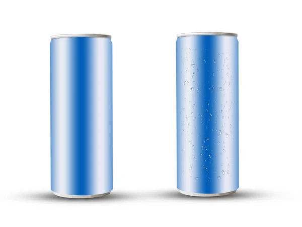 Blue Aluminum Can Isolate White Background — Stockfoto