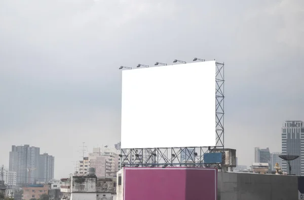 Blank Billboard Ready New Advertisement City Background — Stock Photo, Image