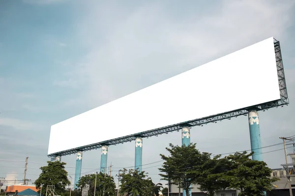 Blank Billboard Blue Sky Put Your Own Text Here — Stock Photo, Image