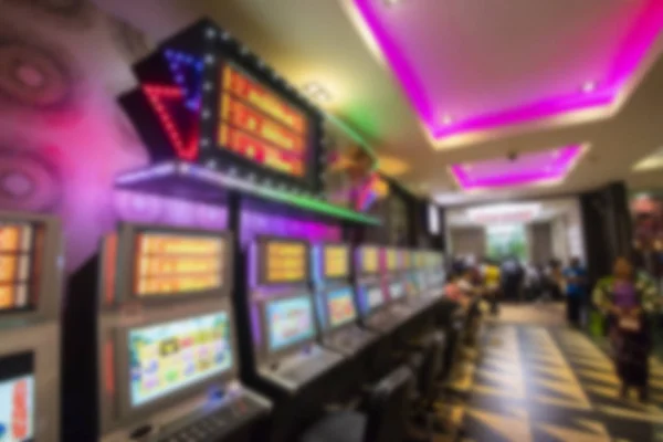 Blurry image of slots machines at the Casino