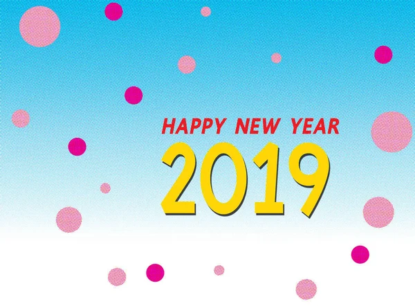Ano Novo 2019 Cartão Colorido Meio Tom Cor — Fotografia de Stock