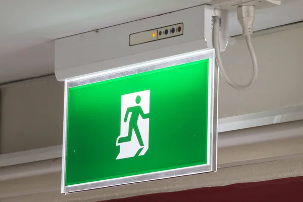 Emergency Exit Sign Pannel on the ceiling