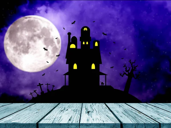 Boş ahşap tahtalarla ürkütücü cadılar bayramı arkaplanı