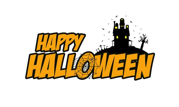 Feliz Halloween Texto Banner Ilustração — Fotografia de Stock