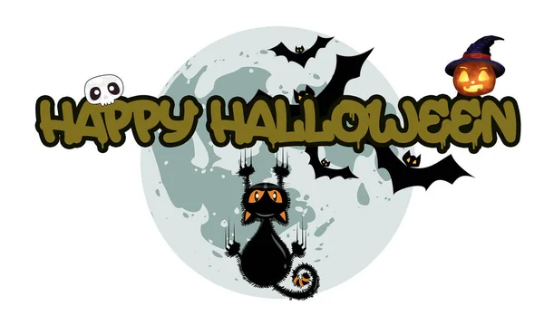 Gelukkige Halloween Illustratie Banner Poster Wenskaart Uitnodiging Voor Het Feest — Stockfoto