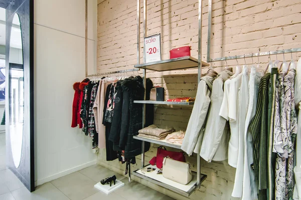 Russia Novosibirsk April 2018 Interior Women Clothing Accessories Store Boutique — Stock Photo, Image