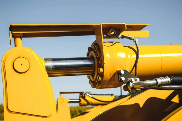 Grävmaskin Loader Maskin Sidovy Främre Hoe Loader Industriella Fordon Heavy — Stockfoto