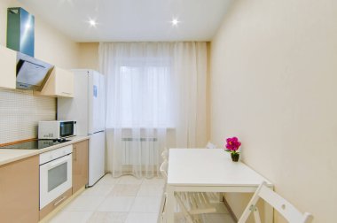 Rusya, Moskova- 20 Eylül 2017: iç oda daire. hostel standart onarım dekorasyon