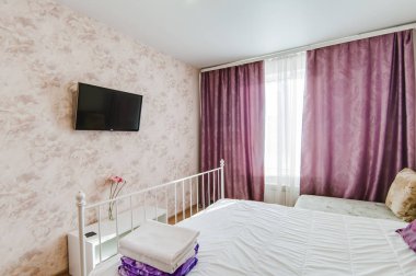 Rusya, Moskova- 20 Eylül 2017: iç mekan daire.