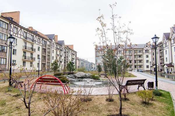Rosja Nowosybirsk Maja 2019 Dziedzińce Budynków Architektura Domu Zewnątrz Widok — Zdjęcie stockowe