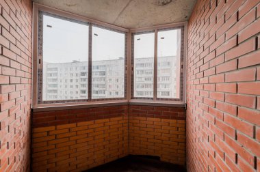 Rusya, Moskova- 13 Haziran 2018: iç oda daire. hostel standart onarım dekorasyon