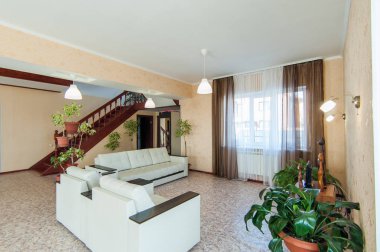 Rusya, Moskova... 26 Haziran 2018: iç oda dairesi. Yurtta standart onarım dekorasyonu