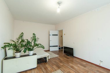 Rusya, Moskova... 26 Haziran 2018: iç oda dairesi. Yurtta standart onarım dekorasyonu