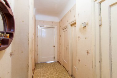 Rusya, Moskova... 14 Mayıs 2018: İç mekan dairesi. Yurtta standart onarım dekorasyonu