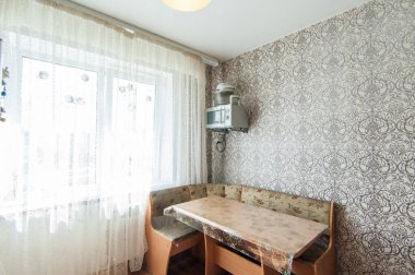 Rusya, Moskova... 14 Mayıs 2018: İç mekan dairesi. Yurtta standart onarım dekorasyonu