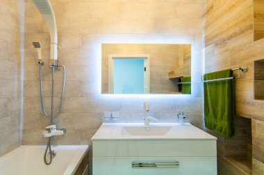 Rusya, Moskova... 14 Mayıs 2018: İç mekan dairesi. Yurtta standart onarım dekorasyonu