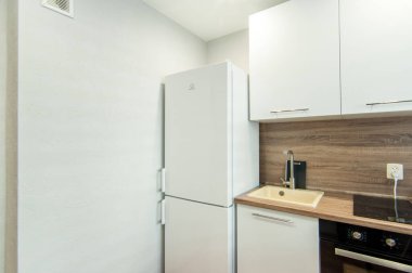 Rusya, Moskova... 14 Mayıs 2018: İç mekan dairesi. Yurtta standart onarım dekorasyonu