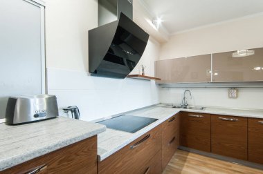 Rusya, Moskova... 21 Mayıs 2019: İç mekan dairesi. standart tamir dekorasyonu