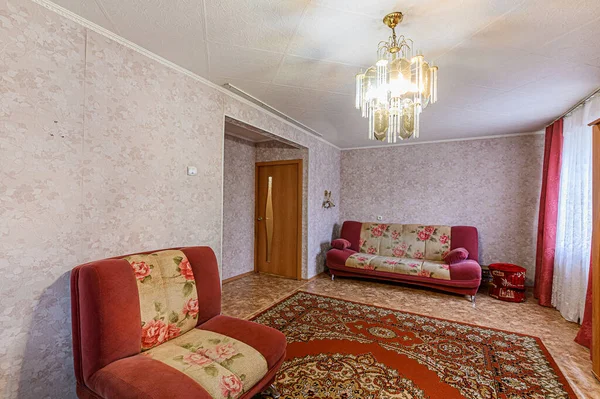 Rusia Moscú Abril 2020 Habitación Interior Apartamento Moderno Ambiente Acogedor —  Fotos de Stock