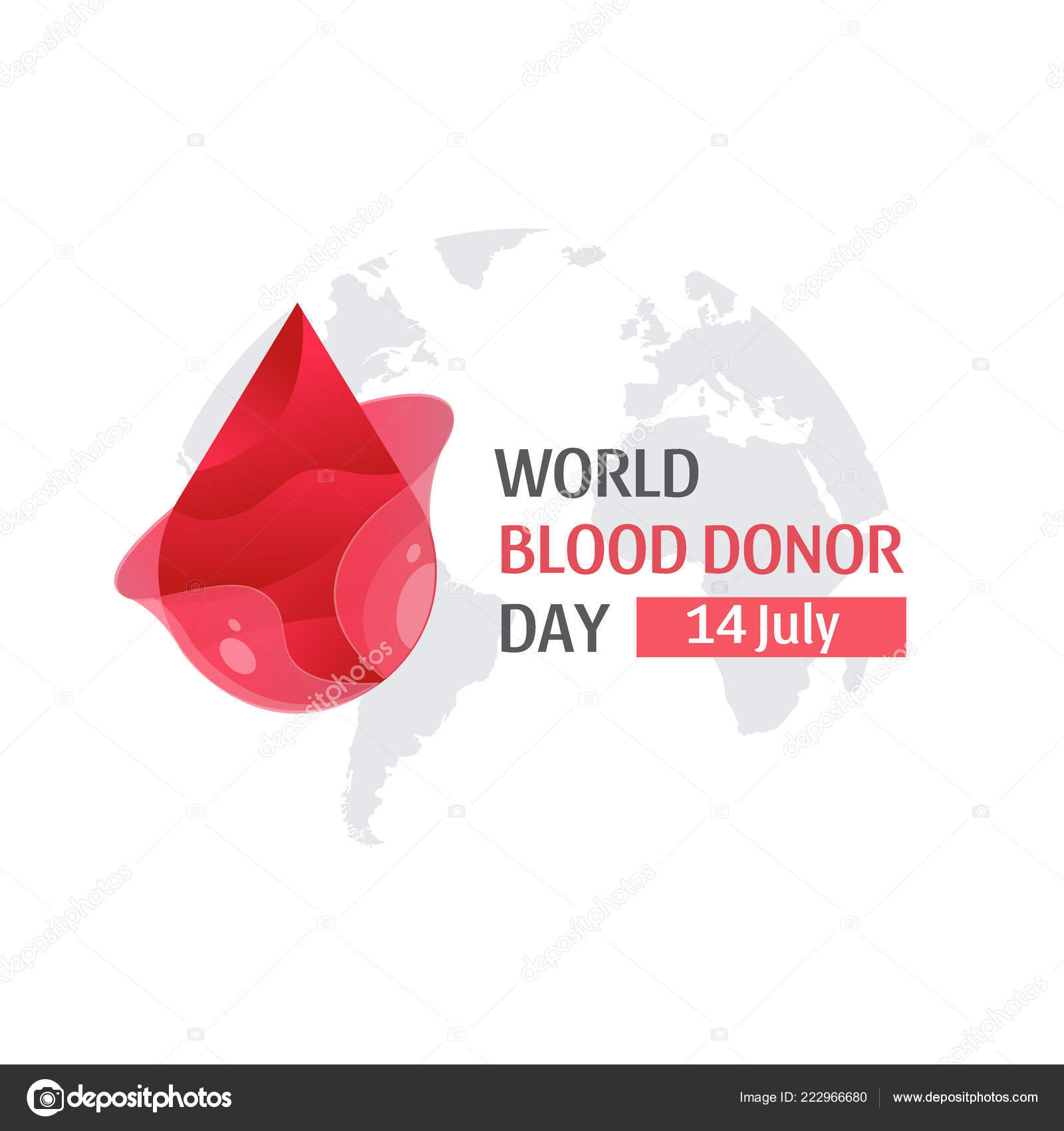 Vector World Blood Donor Day June Poster Map Blood Drop Vector Image By C Darijashka Vector Stock 222966680
