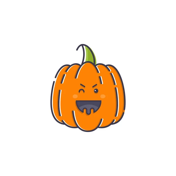 Vector Halloween Pumpkin Line Icon Outline Vector Sign Linear Colorful — Stock Vector