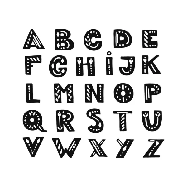 Lettres Vectorielles Uniques Alphabet Latin Isolées Sur Blanc Conception Police — Image vectorielle