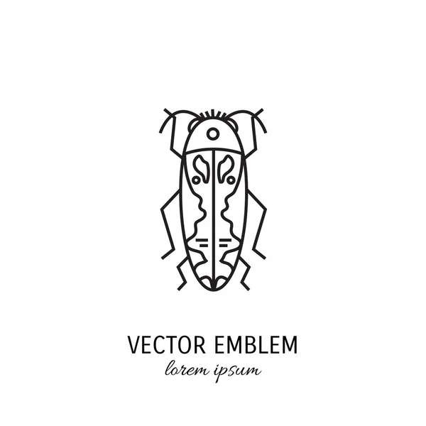 Vector Planta Pradera Insecto Icono Lineal — Vector de stock