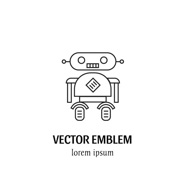 Vektor Roboter Logo Vorlage Design Isoliert Auf Weiß — Stockvektor