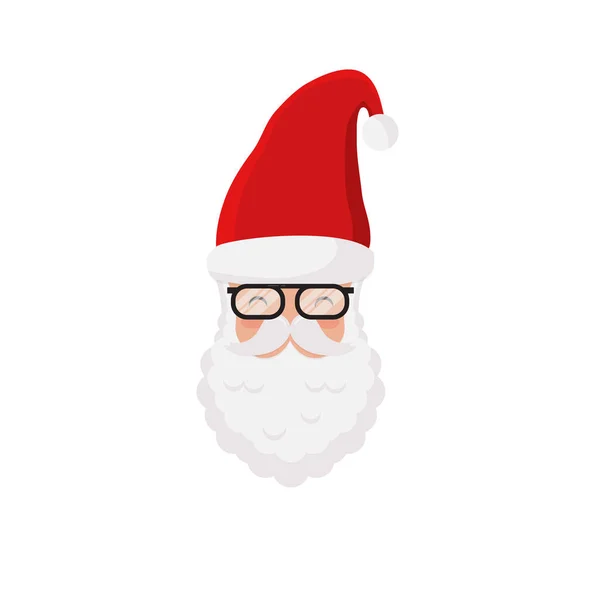 Вектор Санта Клауса Капелюх Окуляри Бороду Hipster Санта Щасливого Нового — стоковий вектор