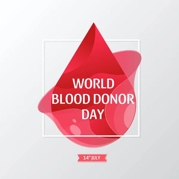 世界献血者デー 日のベクトルします ポスター 血をドロップします 血の概念を寄付します 血友病の日イラスト — ストックベクタ