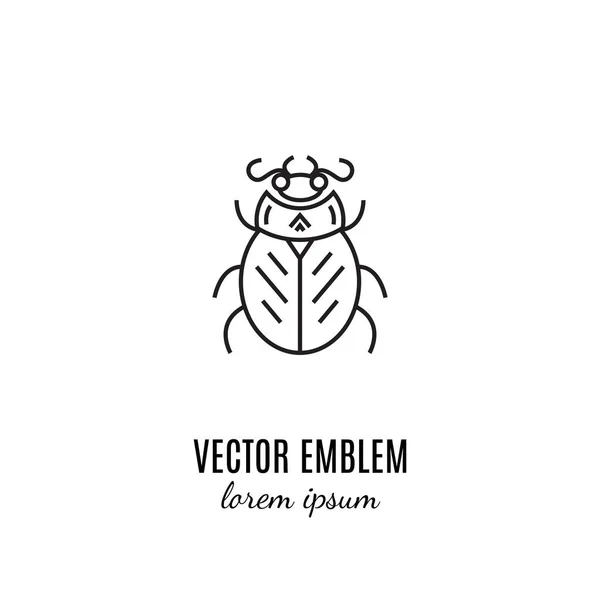 Icono Lineal Escarabajo Carroña Vectorial — Vector de stock