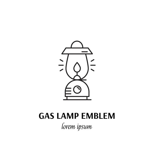 Sílhueta Lanterna Acampamento Vetorial Isolada Fundo Branco Lâmpada Gás Com — Vetor de Stock