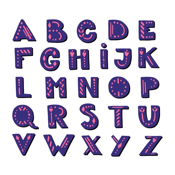 Vector Unieke Latijnse Alfabetletters Geïsoleerd Wit Lettertype Typografie Design — Stockvector