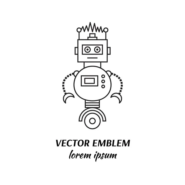 Vector Robot Logo Template Design Isolated White — Stock Vector