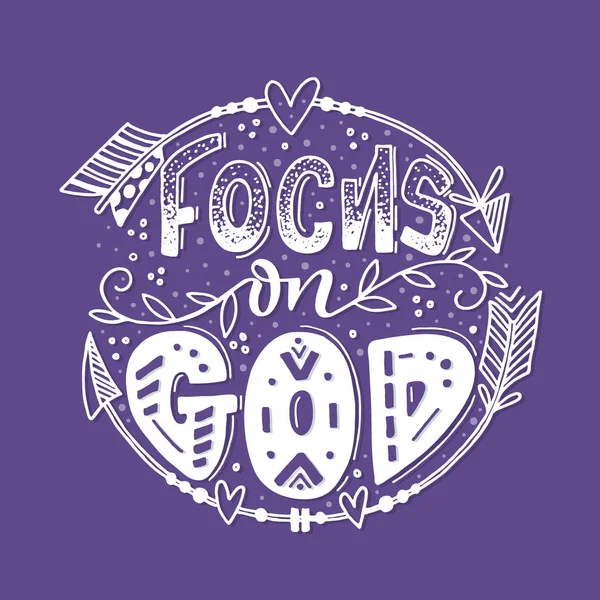 Vector Religies Belettering Richten God Moderne Belettering Illustratie Shirt Hand — Stockvector