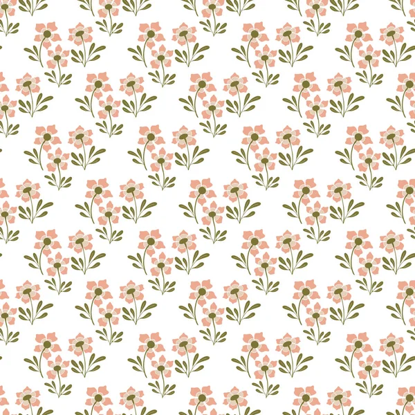 Reihe Von Nahtlosen Vektor Blumenmustern Frühling Sommer Hintergrund Handgezeichnetes Oberflächenmuster — Stockvektor