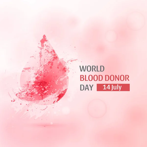 Векторный Всемирный День Донора Крови Июня Капля Крови Сдать Кровь — стоковый вектор