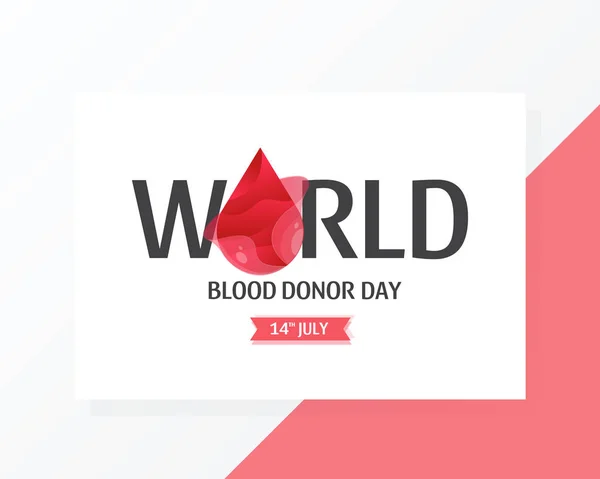 Dia Mundial Doador Sangue Vetorial Junho Gota Sangue Doar Conceito — Vetor de Stock