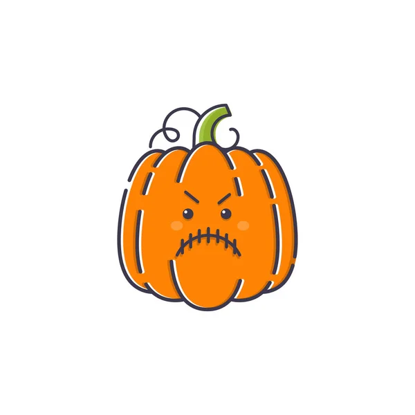 Vector Halloween Pumpkin Line Icon Outline Vector Sign Linear Colorful — Stock Vector