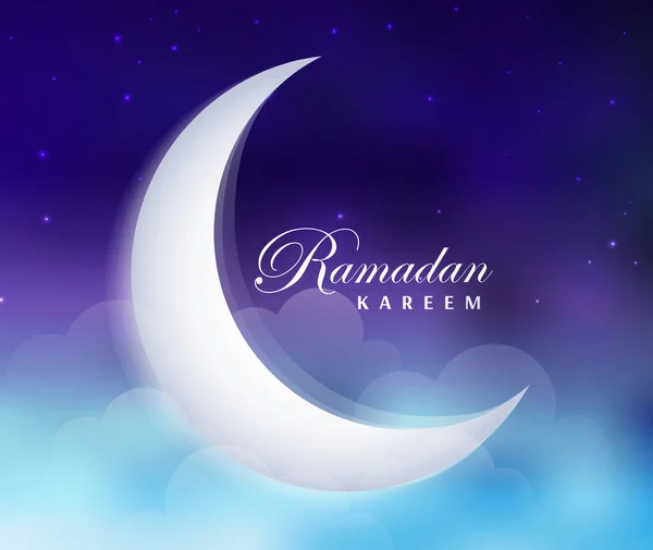 病媒说明Ramadan Kareem 用书法贺卡 大月亮 Ramadan Kareem背景 — 图库矢量图片