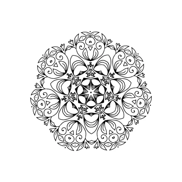 Векторная Круглая Декоративная Рамка Мандалы Перфект Логотипа Восточного Декора Раскраски — стоковый вектор