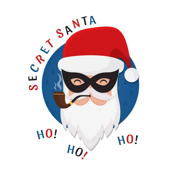 Вектор Секретний Санта Різдвяні Ілюстрація Санта Клауса Келихи Ізольовані Xmas — стоковий вектор