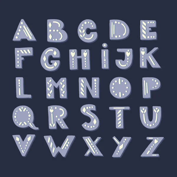 Lettres Vectorielles Uniques Alphabet Latin Conception Police Typographie — Image vectorielle